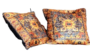 Orientalischer Kissenbezug Set Kissen Gelb Kelim Handgefertigt 47 cm - Bild 1 von 8