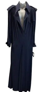 NEU NORMA KAMALI Trench Langarm Jumpsuit gerades Bein XL NAVY - Bild 1 von 12