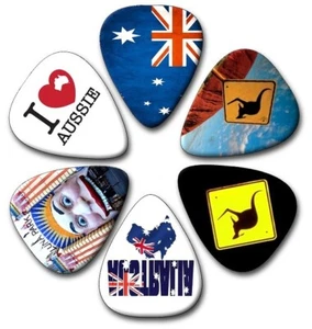 6 AUSTRALIANA ~ Guitar Picks ~ Plectrums, Genuine Celluloid Guitar Picks - Picture 1 of 1