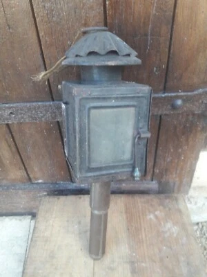 Lampe ancienne carrosse calèche auto art populaire grenier - Photo 1/3