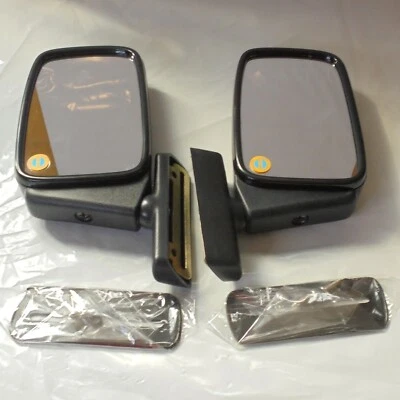 Peugeot 504 404 403 304 203 SSL SA 1955-83 Black Door Mirror Pair Custom Retro - Image 1 of 4