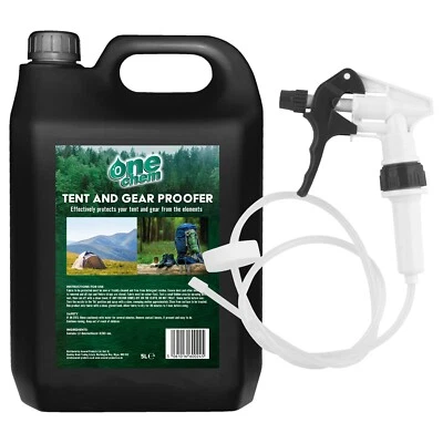 Tent and Gear Waterproofer  5 Litre Spray Clothing Long hose trigger One Chem - Image 1 of 4