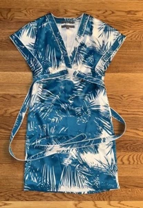 Proenza Schouler for Target 100% Silk Teal & White Dress - Picture 1 of 13