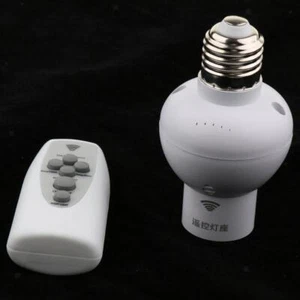 Dimmable Wireless Remote Control Bulb Holder Socket E27 On/Off Switch - Picture 1 of 9