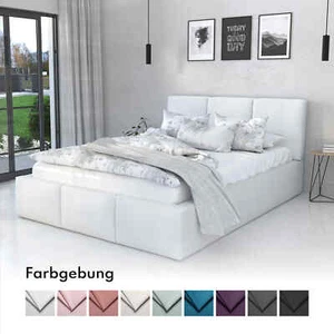 Polsterbett mit Bettkasten Lattenrost mit /ohne Matratze 90-180x200 Farbauswahl - Bild 1 von 49
