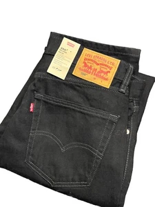 New LEVI'S 550 Men’s RELAXED FIT CLASSIC BLACK DENIM JEANS 32x38 Taper Cotton - Picture 1 of 8