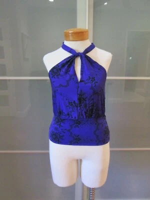 Camiseta sin mangas Nieves Lavi frontal ojo de cerradura 100 % seda talla S Foto 1 de 4