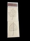 New Martha Stewart Crafts 2 Large Wooden Stamps Leaves Approx 10cm USA Import