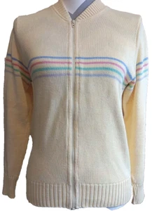 Vintage Winona Strickpullover Damen S/M Full Zip Cardigan 90er gelb langarm  - Bild 1 von 10