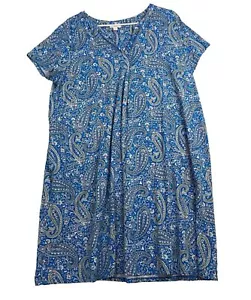 J Jill Love Women's Dress, Size XL, Blue, Floral Print, V-Neck, Coastal,Casual - Picture 1 of 11