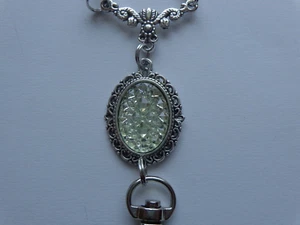 DRUZY CABOCHON CRYSTALS LOBSTER CLASP BEADED LANYARD ID BADGE HOLDER NECKLACE - Picture 1 of 6