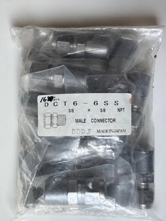 16pcs Male Connector 3/8 Tube x 3/8 Male NPT Swagelok SS-600-1-6 Made in Japan - Image 1 of 2