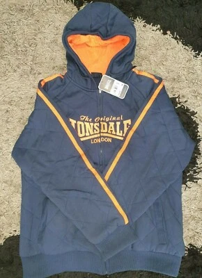 Lonsdale Hoodie BLUE OTH Ladies Quilt Hoody Hooded 18 Long Sleeve Thick RRP £65 - Image 1 of 2
