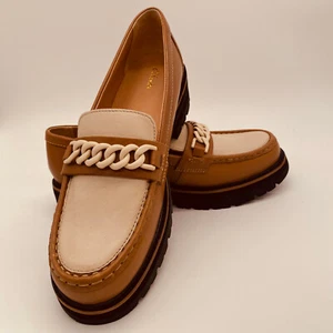 Clarks Orianna Edge Women's 9.5 Beige Leather Casual Slip On Loafers Shoes 7113 - Picture 1 of 12