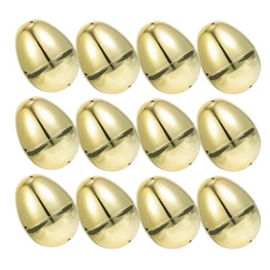 12pcs Golden Easter Eggs Plastic Egg for Goodie Basket Classroom Prize Present - Picture 1 of 12