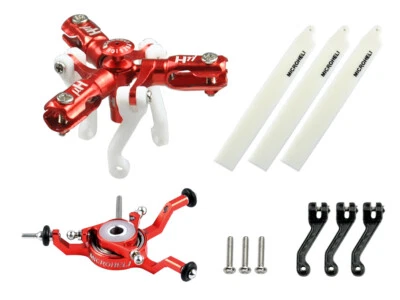 Microheli CNC Triple Blades Conversion set (RED) - BLADE NANO CPX/S/S2/S3 - Image 1 of 3
