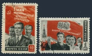 Russia 1458-1459, CTO. Mi 1461-1462. Labor Day, May 1, 1950. Communist banner. - Picture 1 of 1