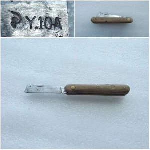 Vintage Old  USSR Russian Soviet Folding Pocket Knife w/ Wood Handle - Picture 1 of 12