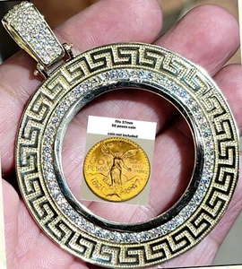 0 Sale GOLd Bezel 50 pesos pendant 14k mexican centenario coin frame bisel SOLID - Picture 1 of 13