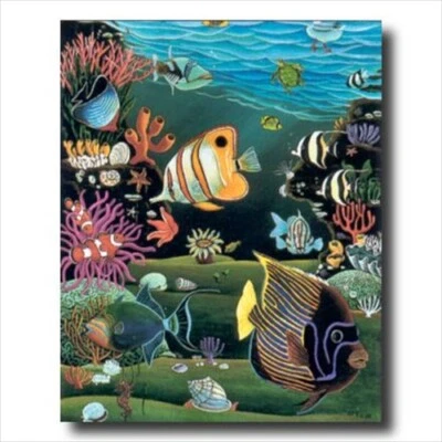 UNLIMITED POTENTIAL LLC Tropical Ocean Fish Coral Reef Wall Picture Art Print