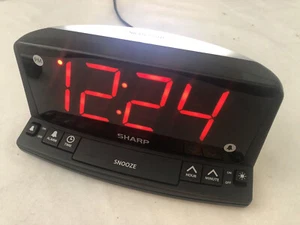 SHARP LED Digital Alarm Clock Simple Operation Easy to See Large Numbers - Picture 1 of 6