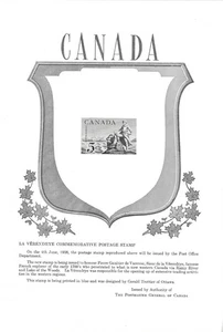 Canada post office new issue poster 1958 Laverendrye, explorer [ 278 - Picture 1 of 1