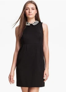 Kate Spade NWT Black Dress 10 Beaded Collar Holiday Cocktail Fit & Flare $448 - Picture 1 of 15