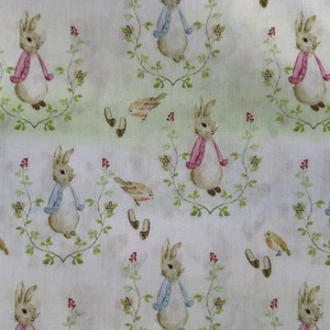 Peter Rabbit Beatrix Potter Character Fabric Fat Quarter Poly Cotton Craft - Picture 1 of 4