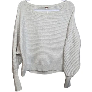 Free People maglione a costine maglia dolman manica collo barca oversize crop donna S - Foto 1 di 8