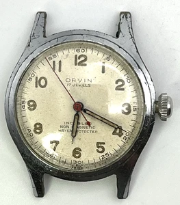 Reloj mecánico ORVIN INCABLOC suizo 17 joyas para hombre PIEZAS REPARACIÓN COMO ESTÁ - Imagen 1 de 4