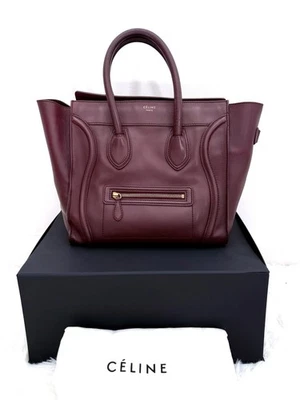 *XMAS SALE*BURGUNDY CELINE 30cm MINI Luggage Bag Smooth Calf Leather RTP$6.8K - Image 1 of 4