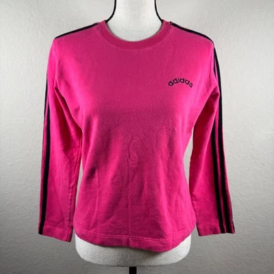 Camiseta corta Adidas manga larga rosa con rayas negras talla mediana Foto 1 de 4