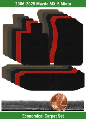 Набор ковриков Velourtex на заказ для 2006-2025 Mazda MX-5 Miata (3 штуки) #W75 - Изображение 1 из 4