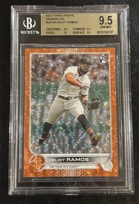 2022 Topps Update HELIOT RAMOS #US154 Rookie Orange Foil /299 BGS 9.5 True Gem + - Image 1 of 3