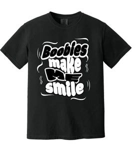 T-Shirt "Boobies Make Me Smile" lustig Erwachsene Humor Grafik Tee Neuheit Geschenk - Bild 1 von 7