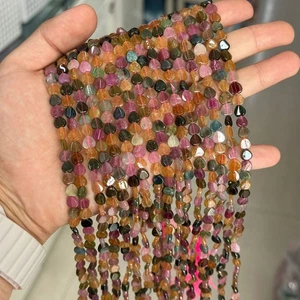 Cuentas de turmalina natural planas en forma de corazón de alta calidad de 6,5 mm para hacer joyas - Imagen 1 de 5