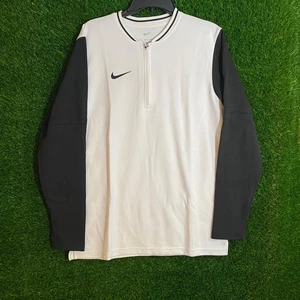 Nike Men’s Dri-FIT 1/4 Zip Football Pullover Top White Black FJ9549-100 NWT $85 - Picture 1 of 10