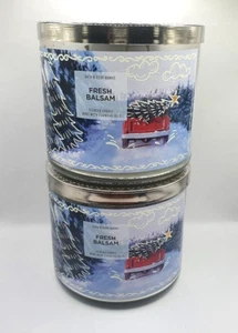 BATH AND BODY WORKS FRESH BALSAM 3-WICK SCENTED CANDLE 14.5 OZ (SET OF 2) - Picture 1 of 1