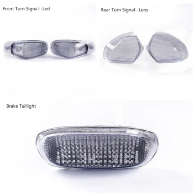 Luz trasera LED + señales de giro delanteras + traseras para Kawasaki 90-05 Ninja ZX-6 transparente Foto 1 de 4