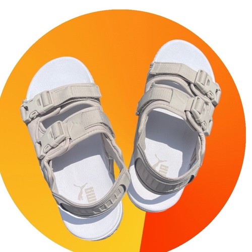 Sandali sportivi PUMA sneakers aperte con due fibbie plateau grosso beige taglia US 7