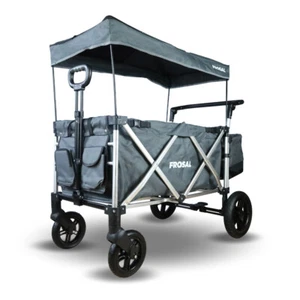 FROSAL Bollerwagen VICTOR faltbar Kinder klappbar Dach Bremse Handwagen Hund - Bild 1 von 5