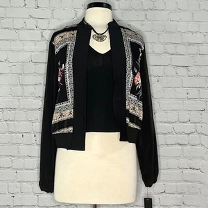 BCX- Floral Print Bomber Jacket Size M - Picture 1 of 15