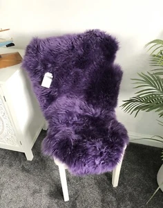 Lila Lammfell Teppich Echt Neu Mit Etikett Woolmark - Bild 1 von 19