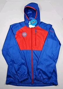 NWT Columbia Chicago Cubs Mens Coat Full-Zip Small Windbreaker Hooded Jacket - Picture 1 of 15