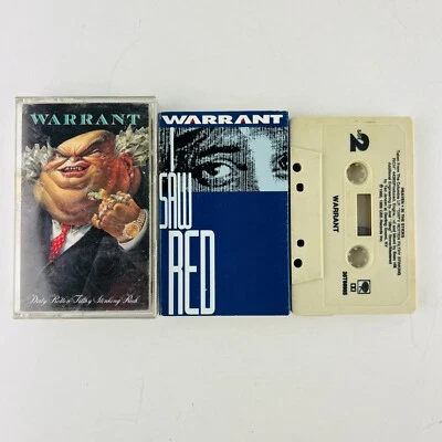 Warrant Dirty Rotten Filthy Stinking Rich & Singles Cassette 3 Tape Lot #2 - Image 1 of 2