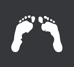 Feet Prints Vinyl Decal - 35+ Colors, Many Sizes, Weatherproof Premium Vinyl - Picture 1 of 5