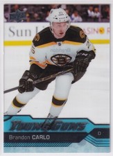 2016-17 Upper Deck Young Guns Clear Cut #482 Brandon Carlo RC - Boston Bruins