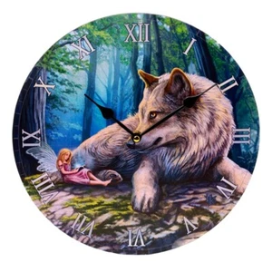 Fairy & Wolf Lisa Parker Decorative Wall Picture Clock 12" 30cm - Picture 1 of 4