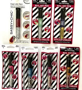 Penna nail art Sassy + chic - 3 in 1 polacco design e decorazione - profumata - 7 stili - Foto 1 di 16