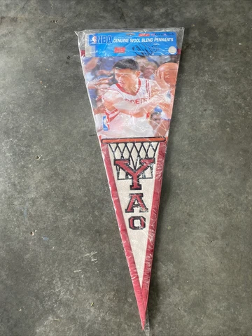 Vintage Yao Ming Houston Rockets Pennant NVA Wool Blend Winning Streak Cover